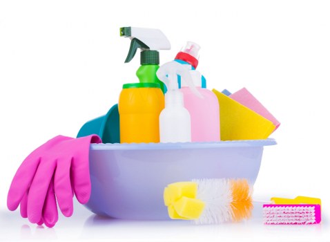 Upholstery cleaning equipment used on a fabric chair