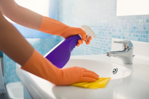 Professional carpet cleaners removing stains in N6